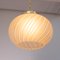 Suspension Light in Satin Glass with White and Amber Stripes, Italy 4