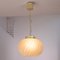 Suspension Light in Satin Glass with White and Amber Stripes, Italy 3