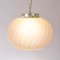 Suspension Light in Satin Glass with White and Amber Stripes, Italy 9