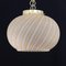 Lámpara colgante de vidrio satinado con rayas blancas y ámbar, Italia, Imagen 8