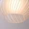 Lámpara colgante de vidrio satinado con líneas blancas y turquesa, Italia, Imagen 4