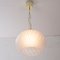 Suspension Light in Satin Glass with White & Turquoise Lines, Italy 3
