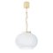 Suspension Light in Satin Glass with White & Turquoise Lines, Italy, Image 2