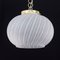 Suspension Light in Satin Glass with White & Turquoise Lines, Italy, Image 8