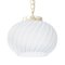 Suspension Light in Satin Glass with White & Turquoise Lines, Italy, Image 1