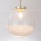 Lampada a sospensione con sfera e decorazione in vetro bianco, Italia, Immagine 8