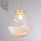 Lámpara colgante con esfera y decoración de vidrio lechoso blanco, Italia, Imagen 6