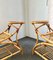 Mid-Century Rattan and Wicker Benches with Side Trays, Set of 2 3