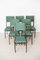 Mid-Century Italian Green Vinyl Dining Chairs, Set of 6 1