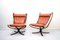 Norwegian Falcon Cognac Leather Lounge Chairs by Sigurd Ressell for Vatne Møbler, 1970s, Set of 2 2