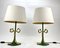 Italian Enamelled Bronze Table Lamps from Valenti, 1970s, Set of 2 1