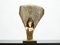 Lámpara de mesa Nefertiti de latón y piedra de Henri Fernandez, años 70, Imagen 11