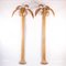 Large Rattan Palm Tree Sconces, Set of 2, Image 1