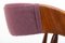 Teak and Purple Dining Chairs, Denmark 1960s, Set of 6, Image 8