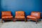 Italian Teak and Leather Armchairs 1