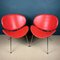 Red Lounge Chairs, Italy, 1990s, Set of 2 4