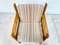 Brutalist Wool & Oak Canvas Armchair, Scandinavia, 1960s 5