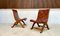 Spanish Oak Leather Strap Chairs by Pierre Lottier for Valmazan, 1950s, Set of 2 3