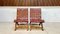 Spanish Oak Leather Strap Chairs by Pierre Lottier for Valmazan, 1950s, Set of 2 14