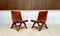 Spanish Oak Leather Strap Chairs by Pierre Lottier for Valmazan, 1950s, Set of 2 1