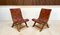 Spanish Oak Leather Strap Chairs by Pierre Lottier for Valmazan, 1950s, Set of 2 9