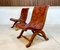 Spanish Oak Leather Strap Chairs by Pierre Lottier for Valmazan, 1950s, Set of 2 12