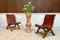 Spanish Oak Leather Strap Chairs by Pierre Lottier for Valmazan, 1950s, Set of 2 4