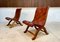 Spanish Oak Leather Strap Chairs by Pierre Lottier for Valmazan, 1950s, Set of 2 11