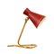 Lampe de Bureau Diabolo Rouge et Laiton par Asea, 1950s 1