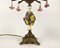 Lampada da tavolo vintage floreale in porcellana, anni '80, Immagine 3