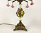 Vintage Floral Porcelain Table Lamp, 1980s, Image 3