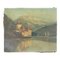Paisaje Chateau Chillon Leman Lake, Suiza, finales del siglo XIX, óleo sobre lienzo, Imagen 1