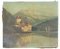 Paisaje Chateau Chillon Leman Lake, Suiza, finales del siglo XIX, óleo sobre lienzo, Imagen 2