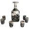 Tazas de licor alemanas de porcelana pintada y jarra de Villeroy & Boch, Imagen 1