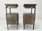 Vintage Industrial Brushed Steel Nightstands, 1920s, Set of 2 5