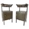 Vintage Industrial Brushed Steel Nightstands, 1920s, Set of 2 1