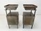 Vintage Industrial Brushed Steel Nightstands, 1920s, Set of 2 8