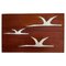 Mid-Century Wall Decoration of Birds in Teak and Porcelain, 1960s 1