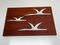 Mid-Century Wall Decoration of Birds in Teak and Porcelain, 1960s 3