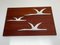 Mid-Century Wall Decoration of Birds in Teak and Porcelain, 1960s, Image 3