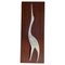 Mid-Century Wall Decoration of Bird in Teak and Porcelain, 1960s 1