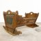 Antique German Folkart Baby Bed Rocking Cradle, Image 1