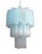 Lámpara de araña tubular de cristal de Murano azul hielo, Imagen 1