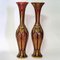 19th Century Bohemian Ruby Red and Gold Cut Crystal Vases, Set of 2 9