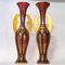 19th Century Bohemian Ruby Red and Gold Cut Crystal Vases, Set of 2 5