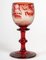 19th Century Bohemian Red Crystal Glasses and Carafe, Set of 8, Image 3