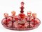 19th Century Bohemian Red Crystal Glasses and Carafe, Set of 8 9