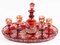 19th Century Bohemian Red Crystal Glasses and Carafe, Set of 8, Image 9