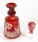 19th Century Bohemian Red Crystal Glasses and Carafe, Set of 8, Image 4