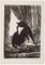 Giselle Halff, gato, grabado en madera original, mediados del siglo XX, Imagen 1
